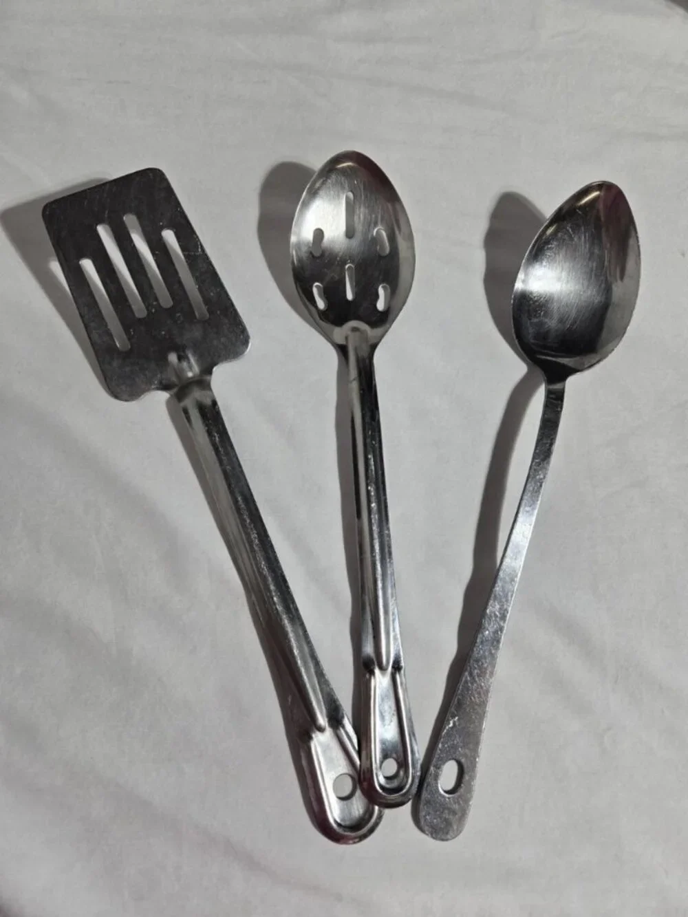 Vintage Stainless Steel Kitchen Utensil Set Spatula Slotted Solid Serving Spoon